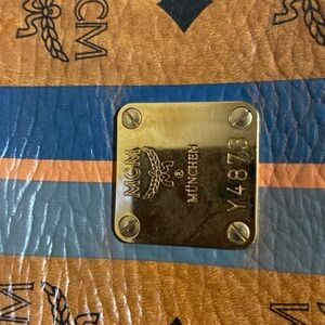 MCM Tan and Black Patterned Bag